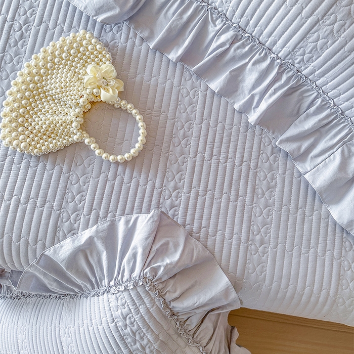 91家纺网 家纺一手货源 找家纺 瑞宝 2026新款全棉水洗棉床盖四件套-初夏 严格控价。利润不低于90 除平台优惠券 雾蓝