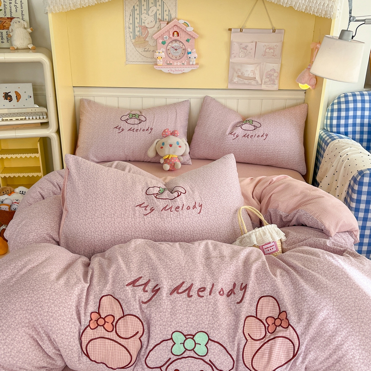 91家纺网 家纺一手货源 找家纺 丫丫家纺 2026新款古法水洗棉贴布绣床单款四件套 美小蒂