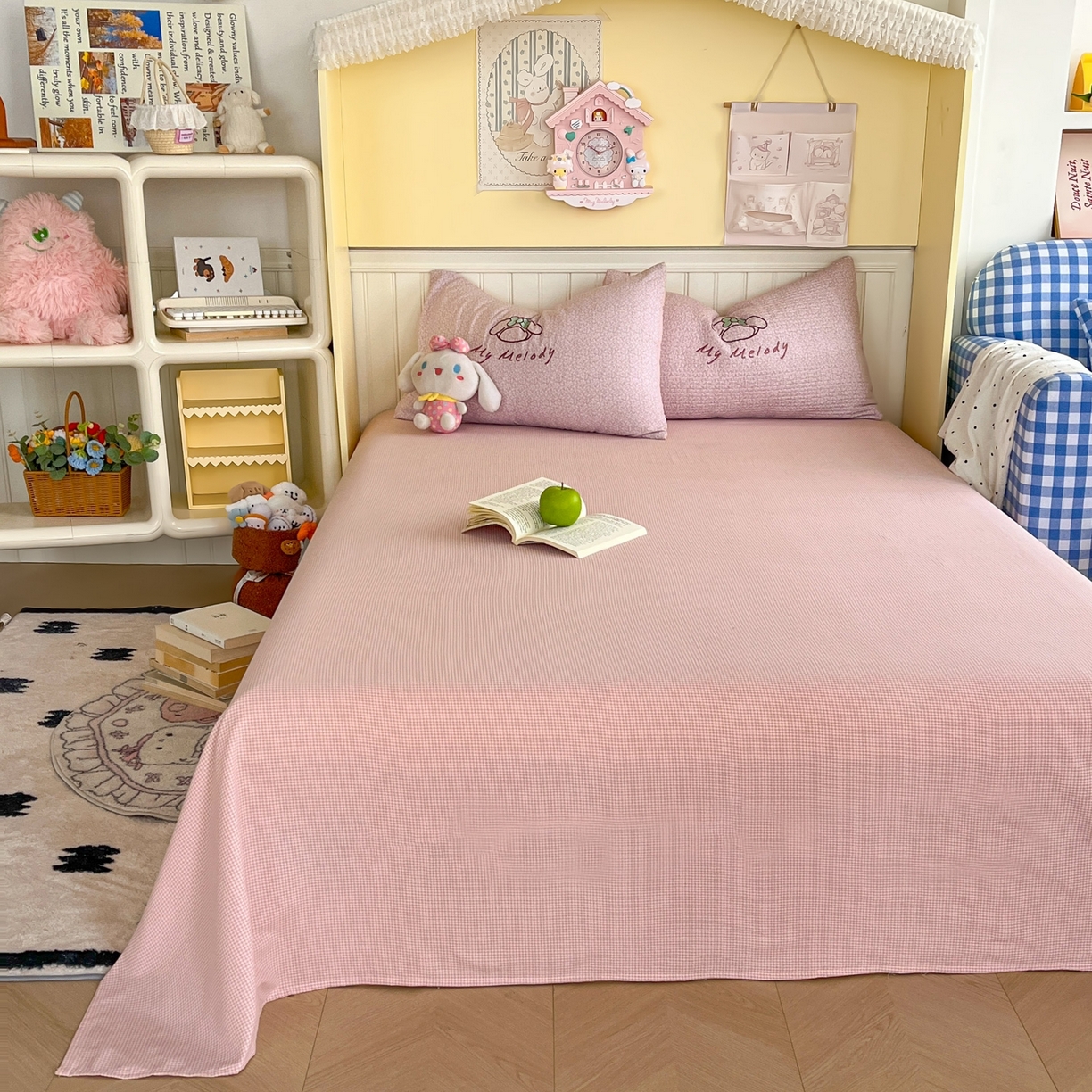 91家纺网 家纺一手货源 找家纺 丫丫家纺 2026新款古法水洗棉贴布绣床单款四件套 美小蒂