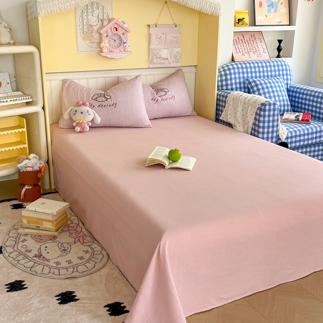 91家纺网 家纺一手货源 找家纺 丫丫家纺 2026新款古法水洗棉贴布绣床单款四件套 美小蒂