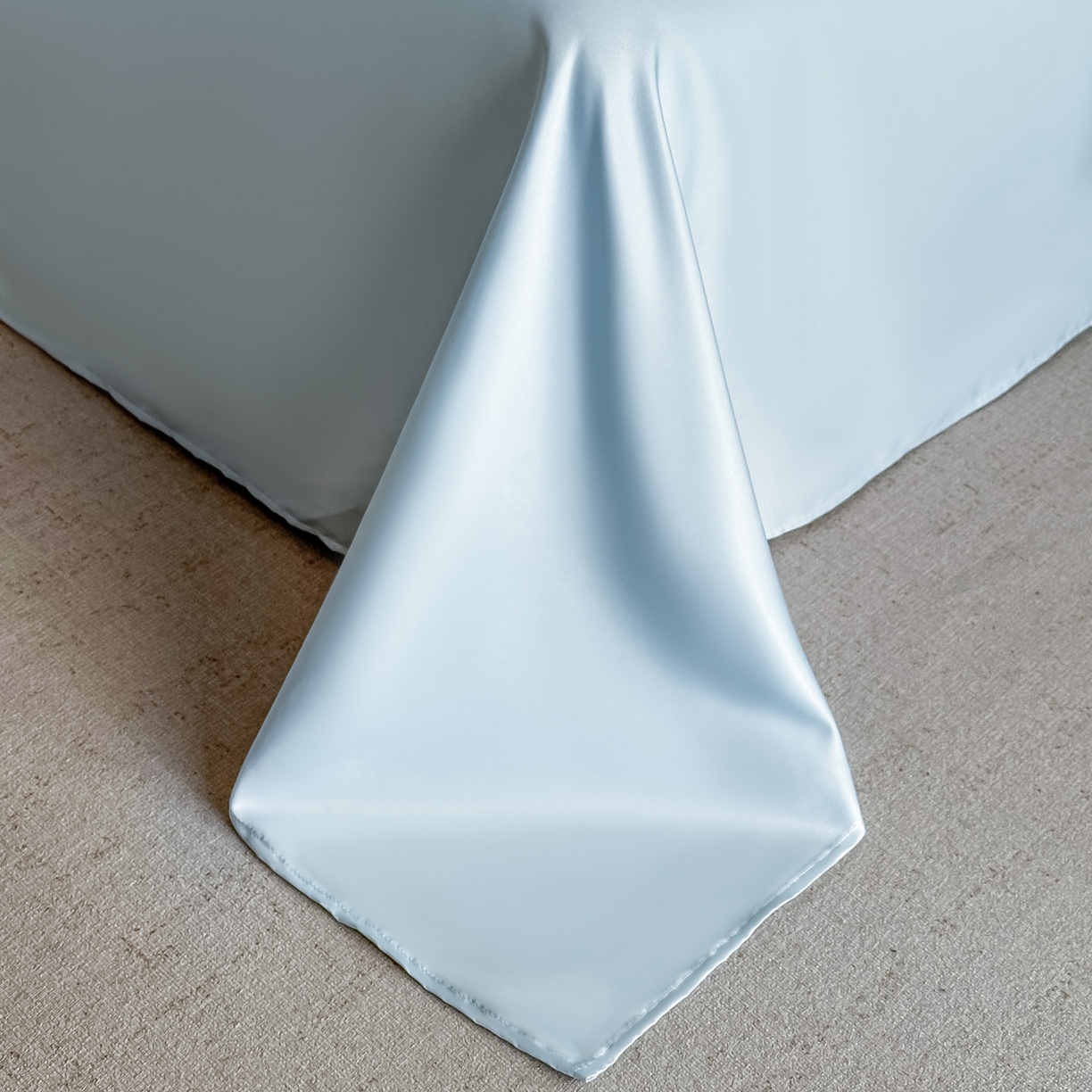 91家纺网 家纺一手货源 找家纺 宇航家纺 2026新款浮雕花边水洗真丝四件套-梦境 梦境-天蓝