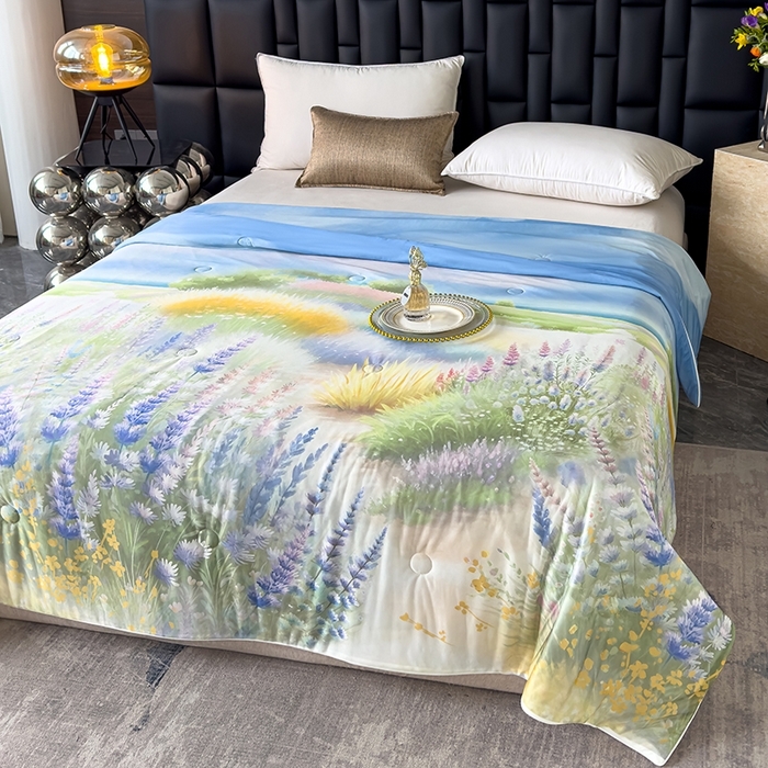 91家纺网 家纺一手货源 找家纺 莉雅居 2026新款凉感丝夏被夏凉被空调被 熏野