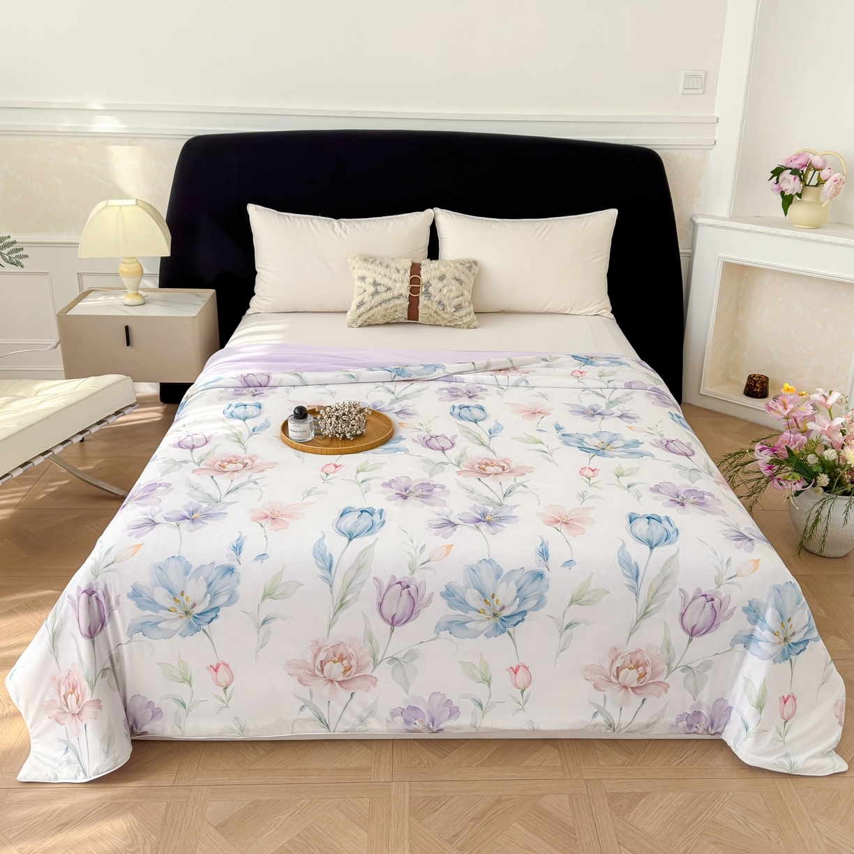 91家纺网 家纺一手货源 找家纺 莉雅居 2026新款凉感丝夏被夏凉被空调被 清雅