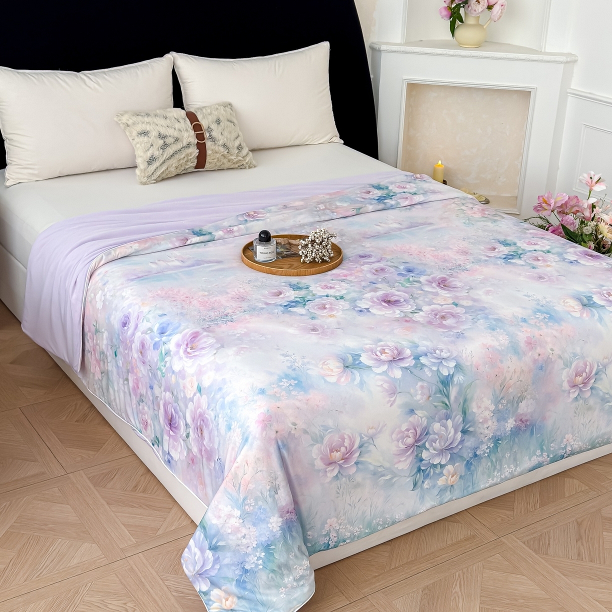 91家纺网 家纺一手货源 找家纺 莉雅居 2026新款凉感丝夏被夏凉被空调被 盈语