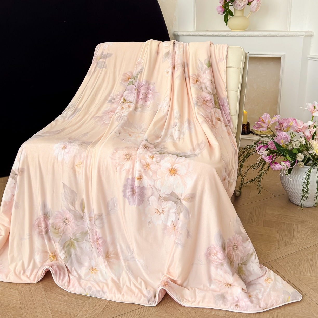 91家纺网 家纺一手货源 找家纺 莉雅居 2026新款凉感丝夏被夏凉被空调被 尔雅