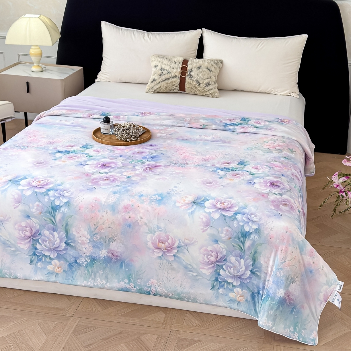 91家纺网 家纺一手货源 找家纺 莉雅居 2026新款凉感丝夏被夏凉被空调被 盈语