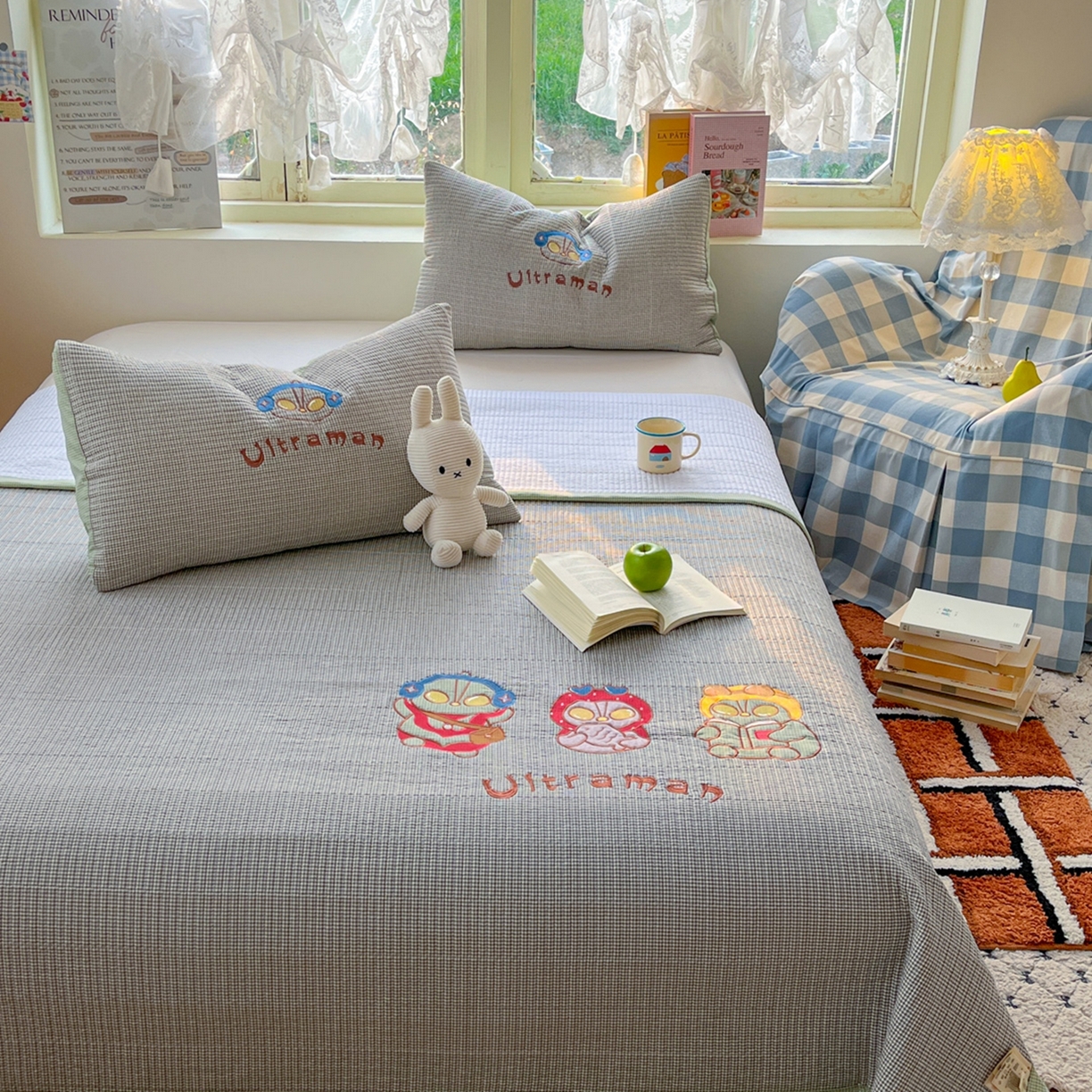 91家纺网 家纺一手货源 找家纺 （总）丫丫家纺 2026新款古法水洗棉贴布绣加厚床盖三件套