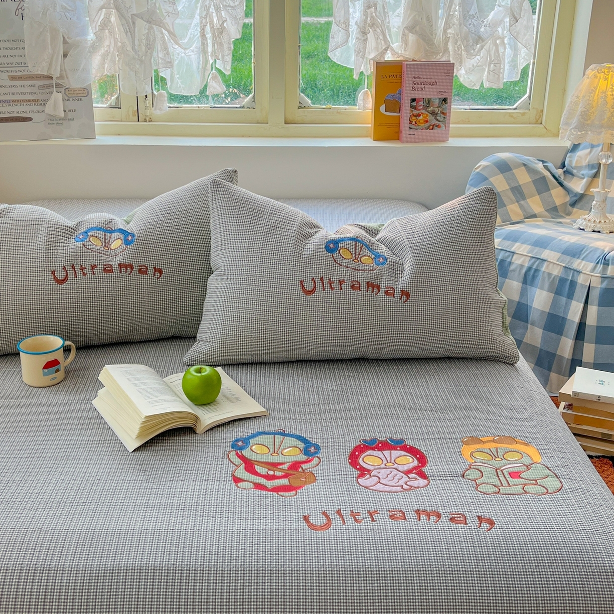 91家纺网 家纺一手货源 找家纺 （总）丫丫家纺 2026新款古法水洗棉贴布绣加厚床盖三件套