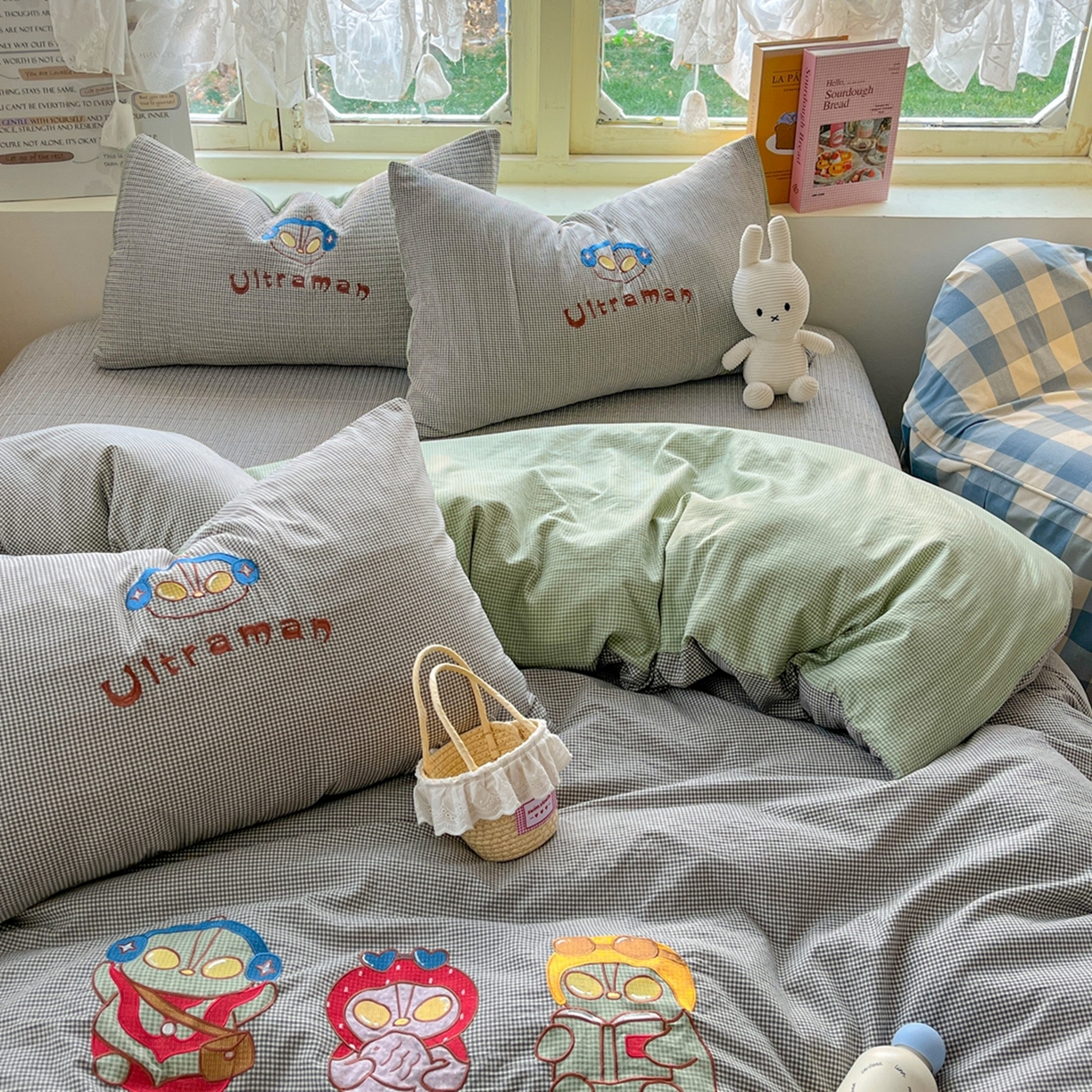 91家纺网 家纺一手货源 找家纺 （总）丫丫家纺 2026新款古法水洗棉贴布绣加厚床盖三件套