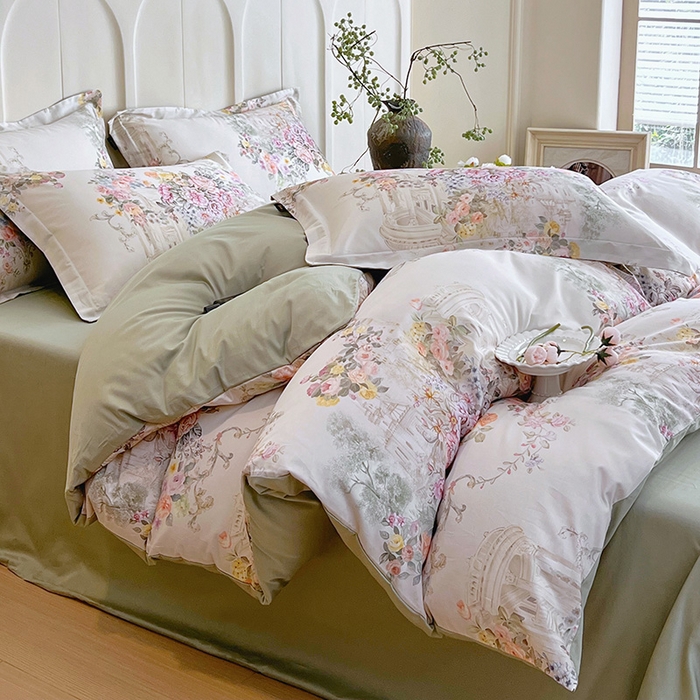 91家纺网 家纺一手货源 找家纺 （总）梧桐树 2026新款全棉纯棉长绒棉数码印花系列四件套