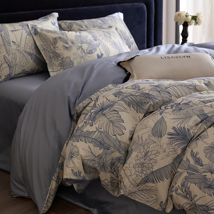 91家纺网 家纺一手货源 找家纺 梧桐树 2026新款全棉纯棉长绒棉数码印花系列四件套 S52秘境