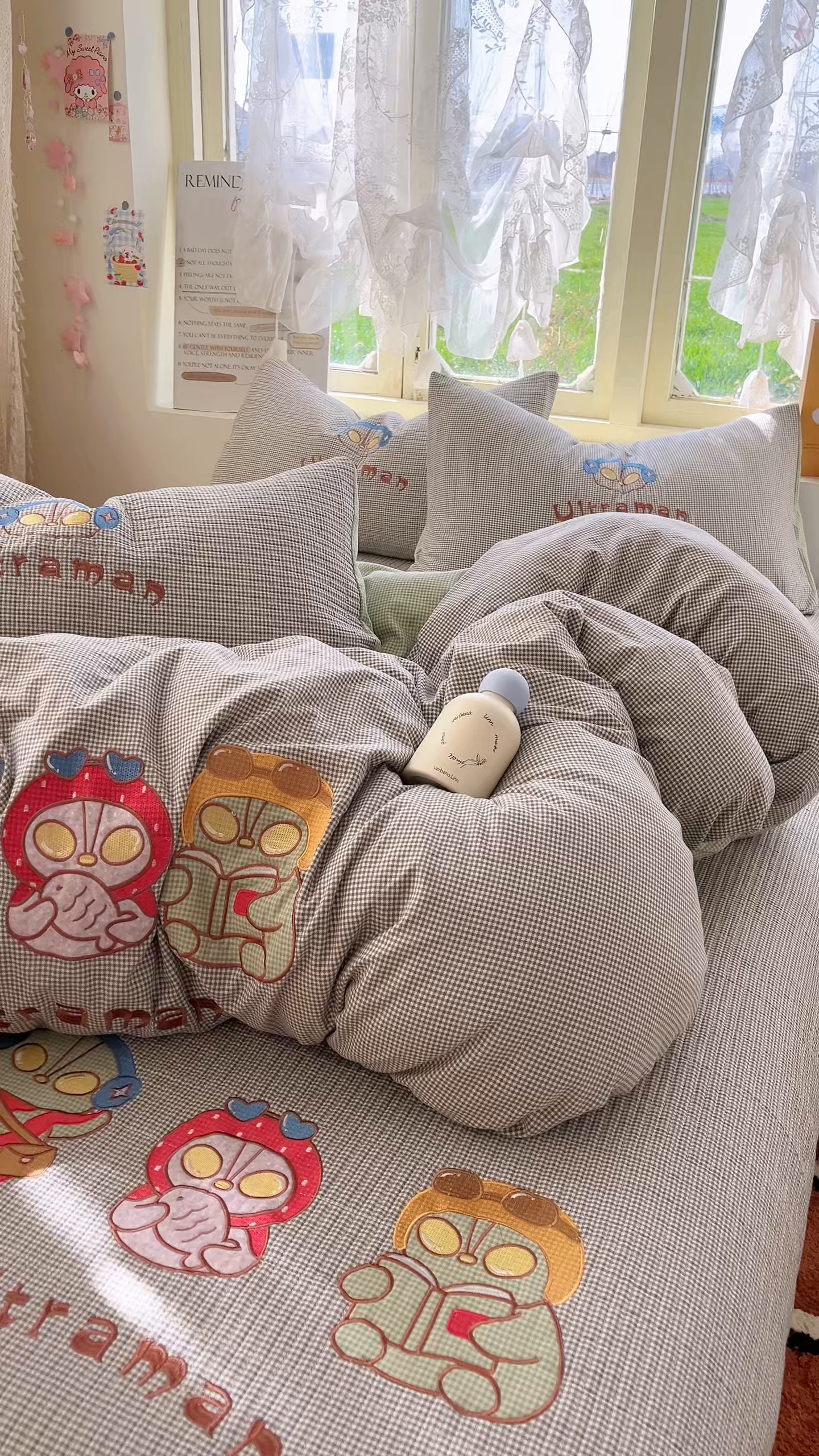 91家纺网 家纺一手货源 找家纺 丫丫家纺 2026新款古法水洗棉贴布绣加厚床盖三件套 奥特兄妹