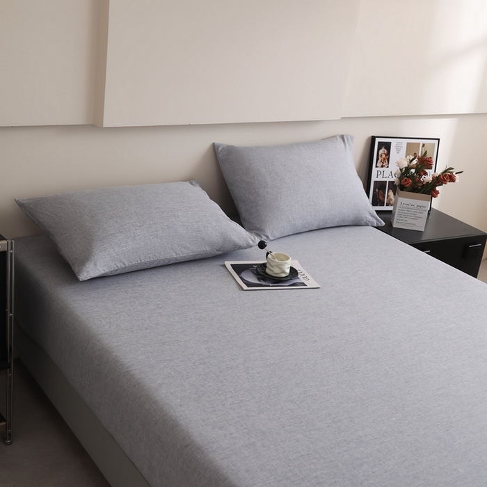 91家纺网 家纺一手货源 找家纺 宇淳国际 2026新款亲肤阳离子磨毛床单床笠系列 烟波蓝