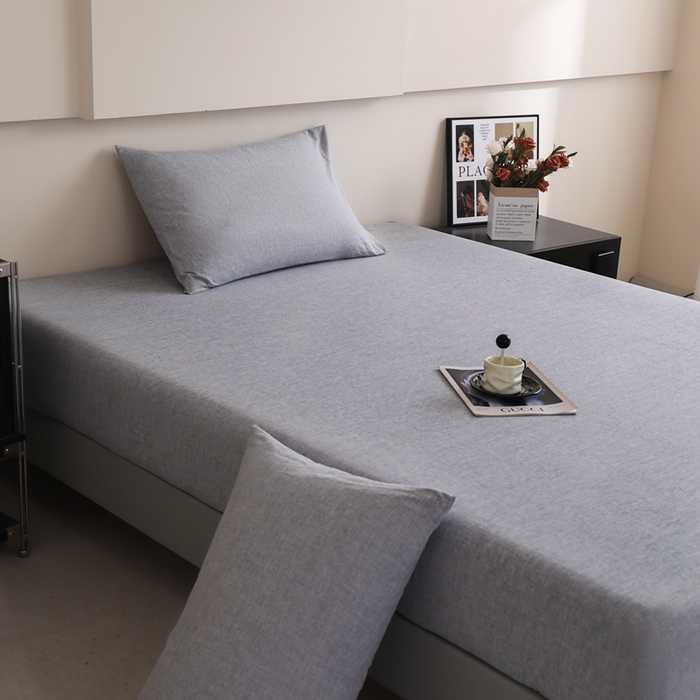 91家纺网 家纺一手货源 找家纺 宇淳国际 2026新款亲肤阳离子磨毛床单床笠系列 烟波蓝