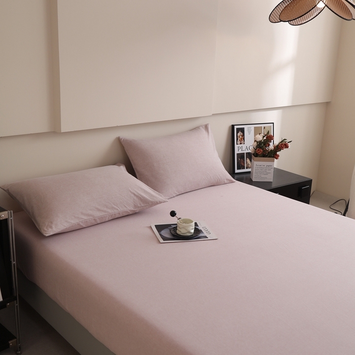 91家纺网 家纺一手货源 找家纺 宇淳国际 2026新款亲肤阳离子磨毛床单床笠系列 豆沙