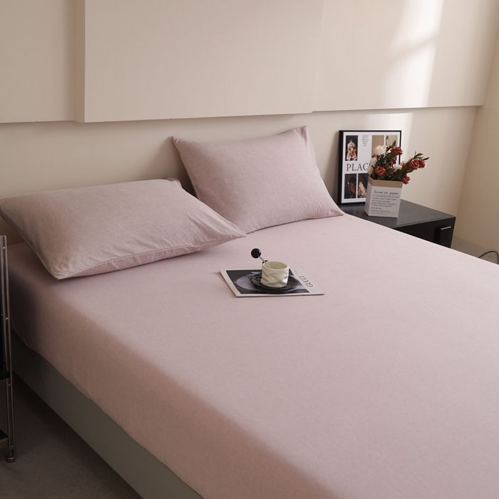 91家纺网 家纺一手货源 找家纺 宇淳国际 2026新款亲肤阳离子磨毛床单床笠系列 豆沙