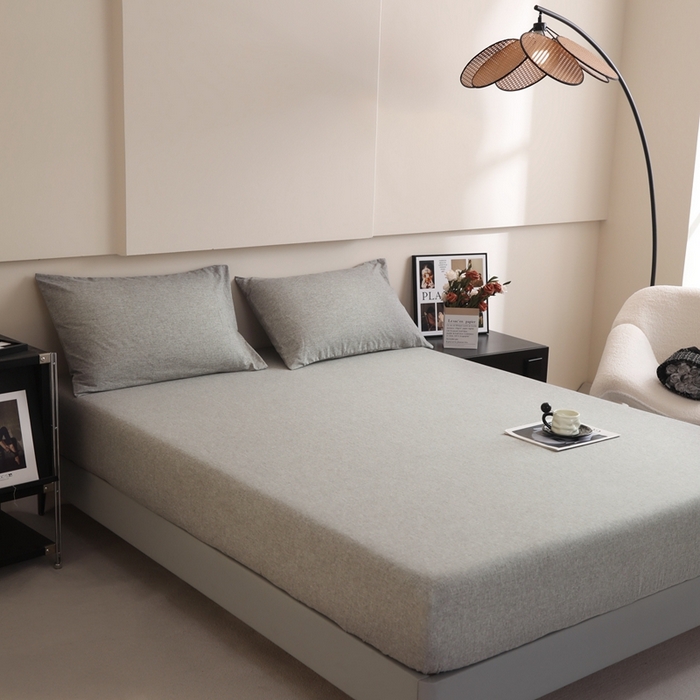 91家纺网 家纺一手货源 找家纺 宇淳国际 2026新款亲肤阳离子磨毛床单床笠系列 绅士灰