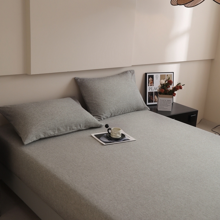 91家纺网 家纺一手货源 找家纺 宇淳国际 2026新款亲肤阳离子磨毛床单床笠系列 绅士灰