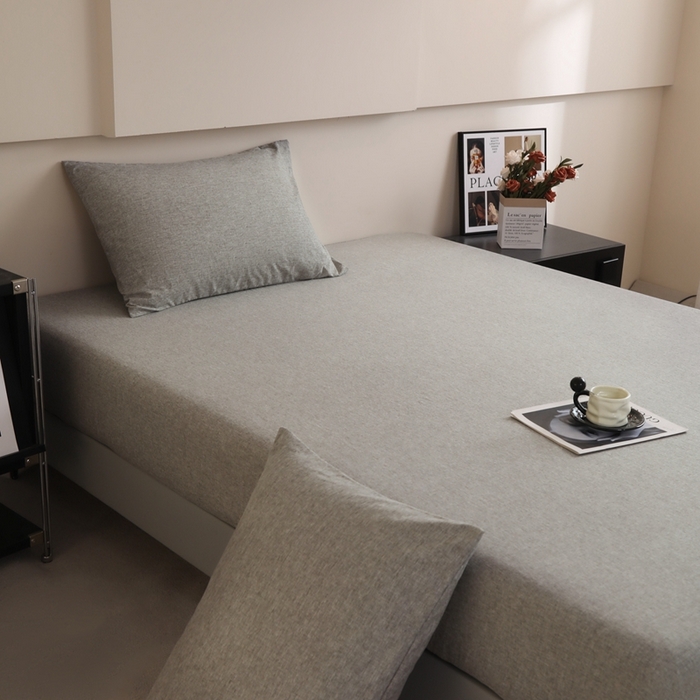 91家纺网 家纺一手货源 找家纺 宇淳国际 2026新款亲肤阳离子磨毛床单床笠系列 绅士灰