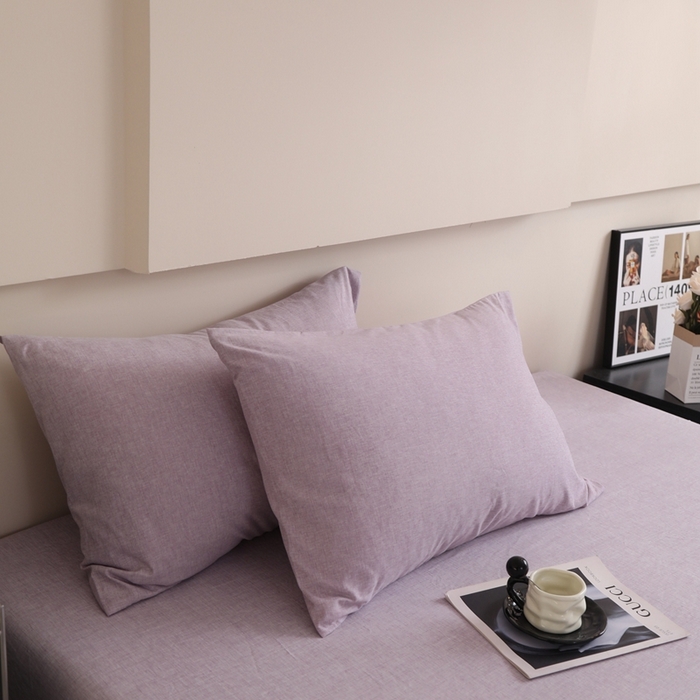 91家纺网 家纺一手货源 找家纺 宇淳国际 2026新款亲肤阳离子磨毛床单床笠系列 丁香紫