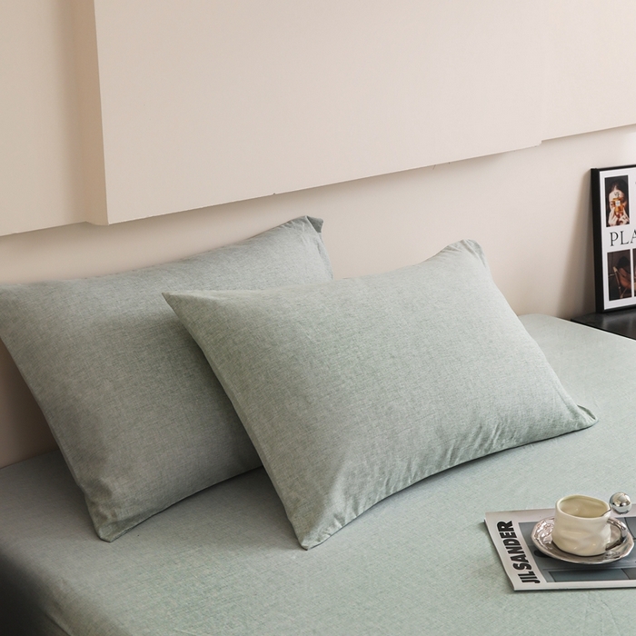 91家纺网 家纺一手货源 找家纺 宇淳国际 2026新款亲肤阳离子磨毛床单床笠系列 艾绿