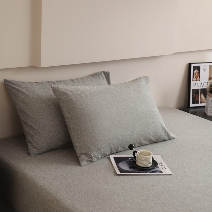 91家纺网 家纺一手货源 找家纺 宇淳国际 2026新款亲肤阳离子磨毛床单床笠系列 绅士灰