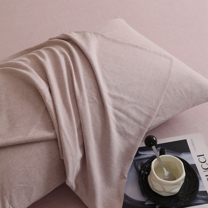 91家纺网 家纺一手货源 找家纺 宇淳国际 2026新款亲肤阳离子磨毛床单床笠系列 豆沙