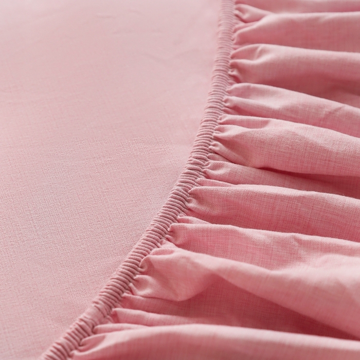 91家纺网 家纺一手货源 找家纺 宇淳国际 2026新款亲肤阳离子磨毛床单床笠系列 少女粉