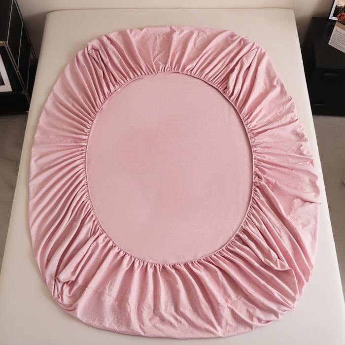 91家纺网 家纺一手货源 找家纺 宇淳国际 2026新款亲肤阳离子磨毛床单床笠系列 少女粉