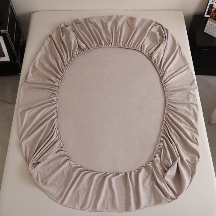 91家纺网 家纺一手货源 找家纺 宇淳国际 2026新款亲肤阳离子磨毛床单床笠系列 卡其