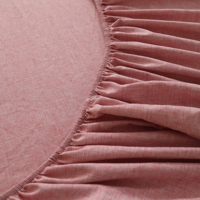 91家纺网 家纺一手货源 找家纺 宇淳国际 2026新款亲肤阳离子磨毛床单床笠系列 西瓜红