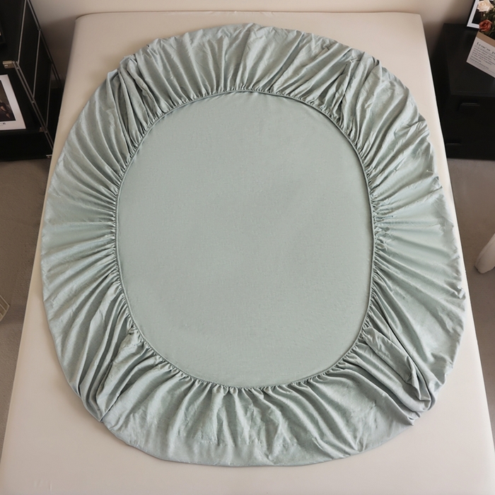 91家纺网 家纺一手货源 找家纺 宇淳国际 2026新款亲肤阳离子磨毛床单床笠系列 艾绿