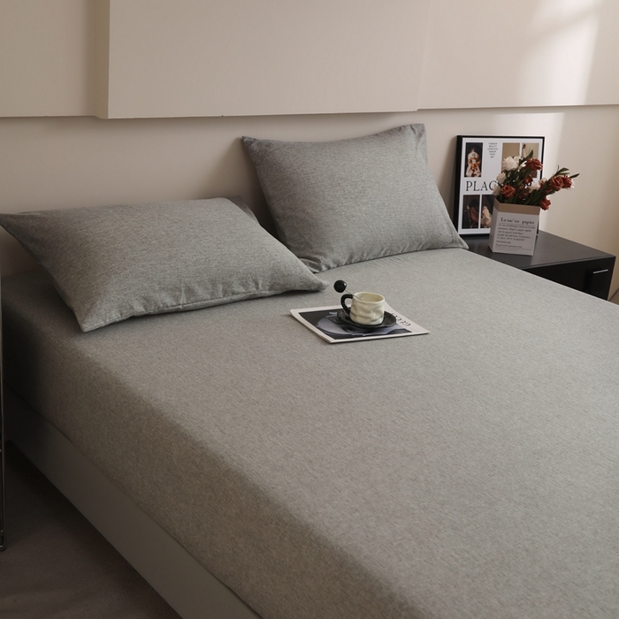 91家纺网 家纺一手货源 找家纺 宇淳国际 2026新款亲肤阳离子磨毛床单床笠系列 绅士灰