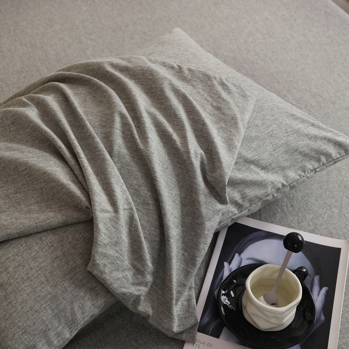 91家纺网 家纺一手货源 找家纺 宇淳国际 2026新款亲肤阳离子磨毛床单床笠系列 绅士灰