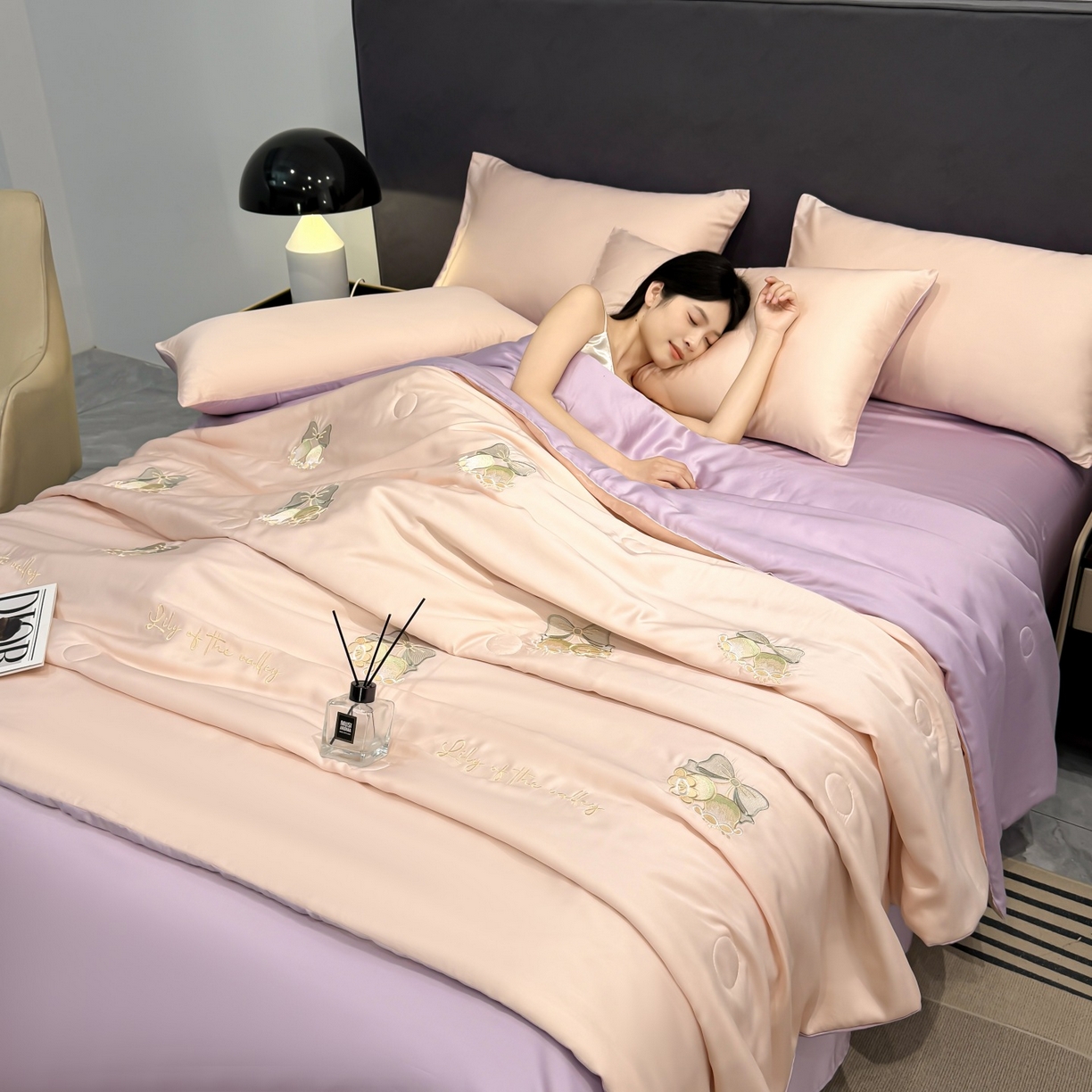 91家纺网 家纺一手货源 找家纺 （总）恒畅 2026新款满绣水洗冰丝夏被夏被四件套