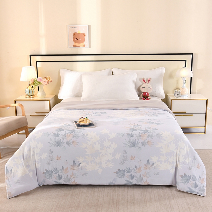 91家纺网 家纺一手货源 找家纺 诗雅纺织 2026新款仿锦氨针织凉感丝夏被 流金岁月