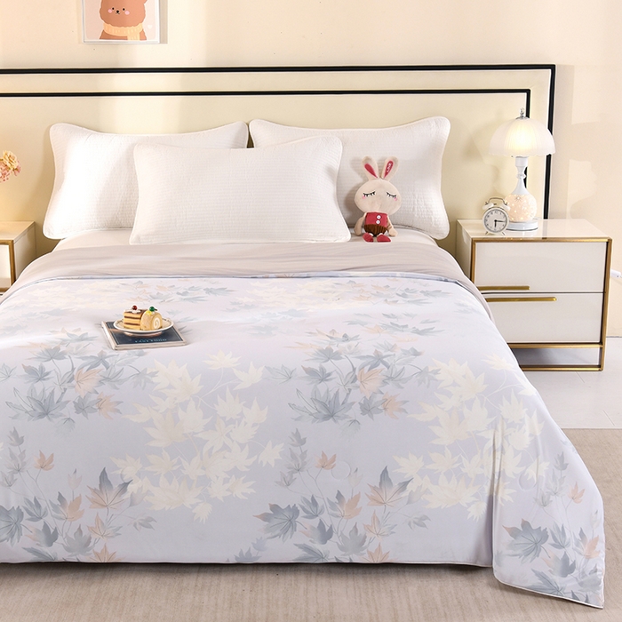 91家纺网 家纺一手货源 找家纺 诗雅纺织 2026新款仿锦氨针织凉感丝夏被 流金岁月