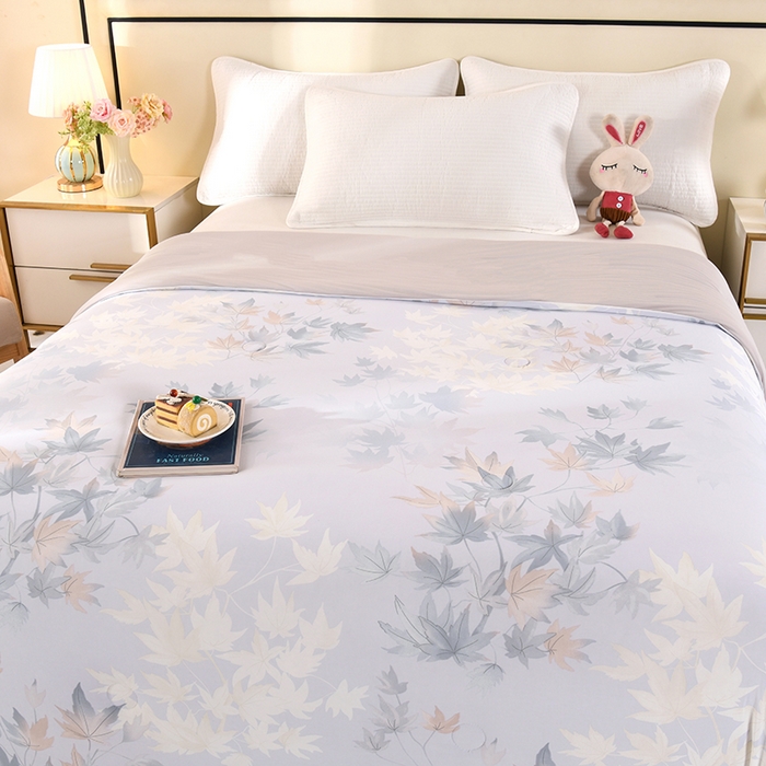 91家纺网 家纺一手货源 找家纺 诗雅纺织 2026新款仿锦氨针织凉感丝夏被 流金岁月