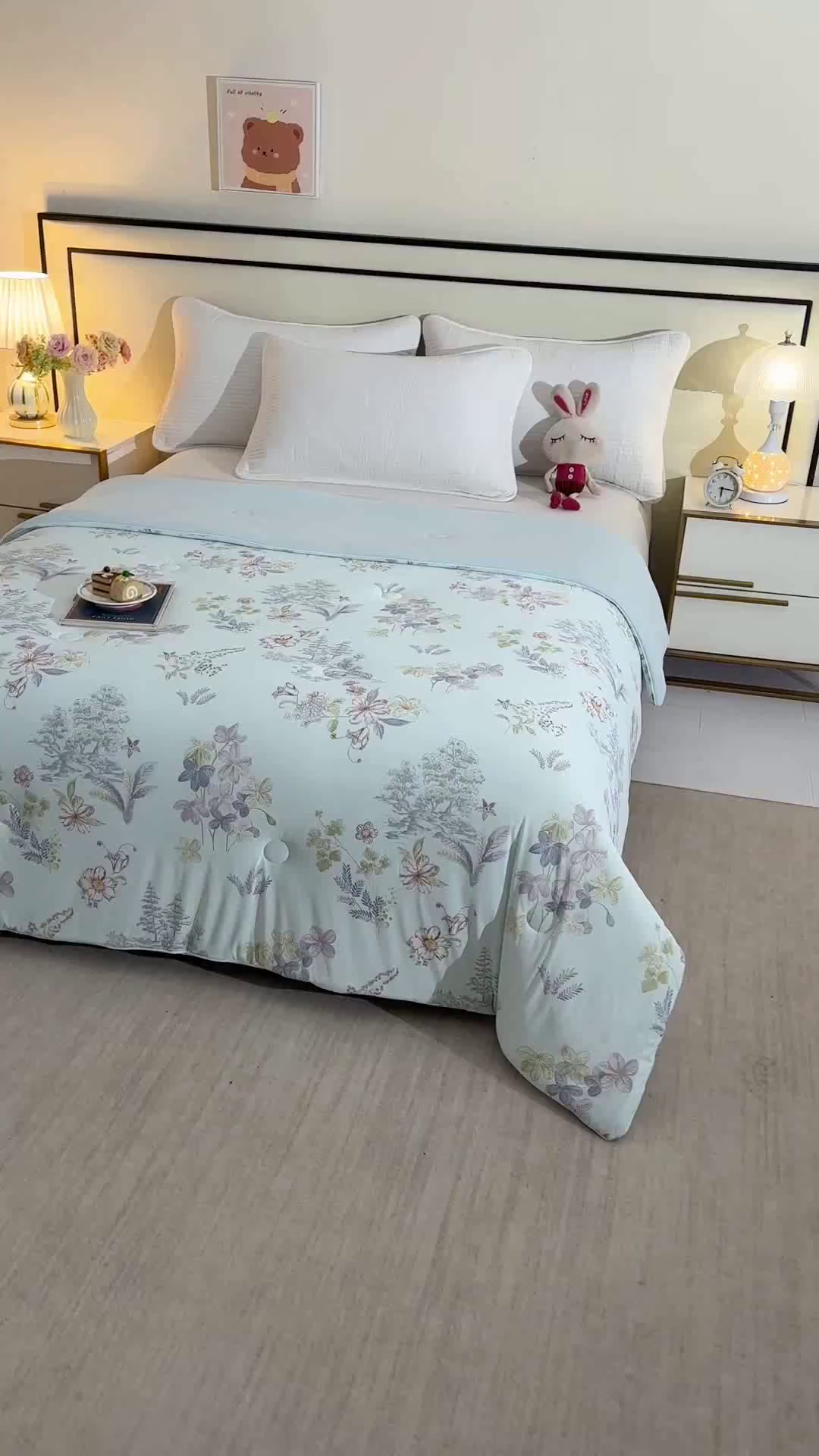 91家纺网 家纺一手货源 找家纺 诗雅纺织 2026新款仿锦氨针织凉感丝夏被 兰夕