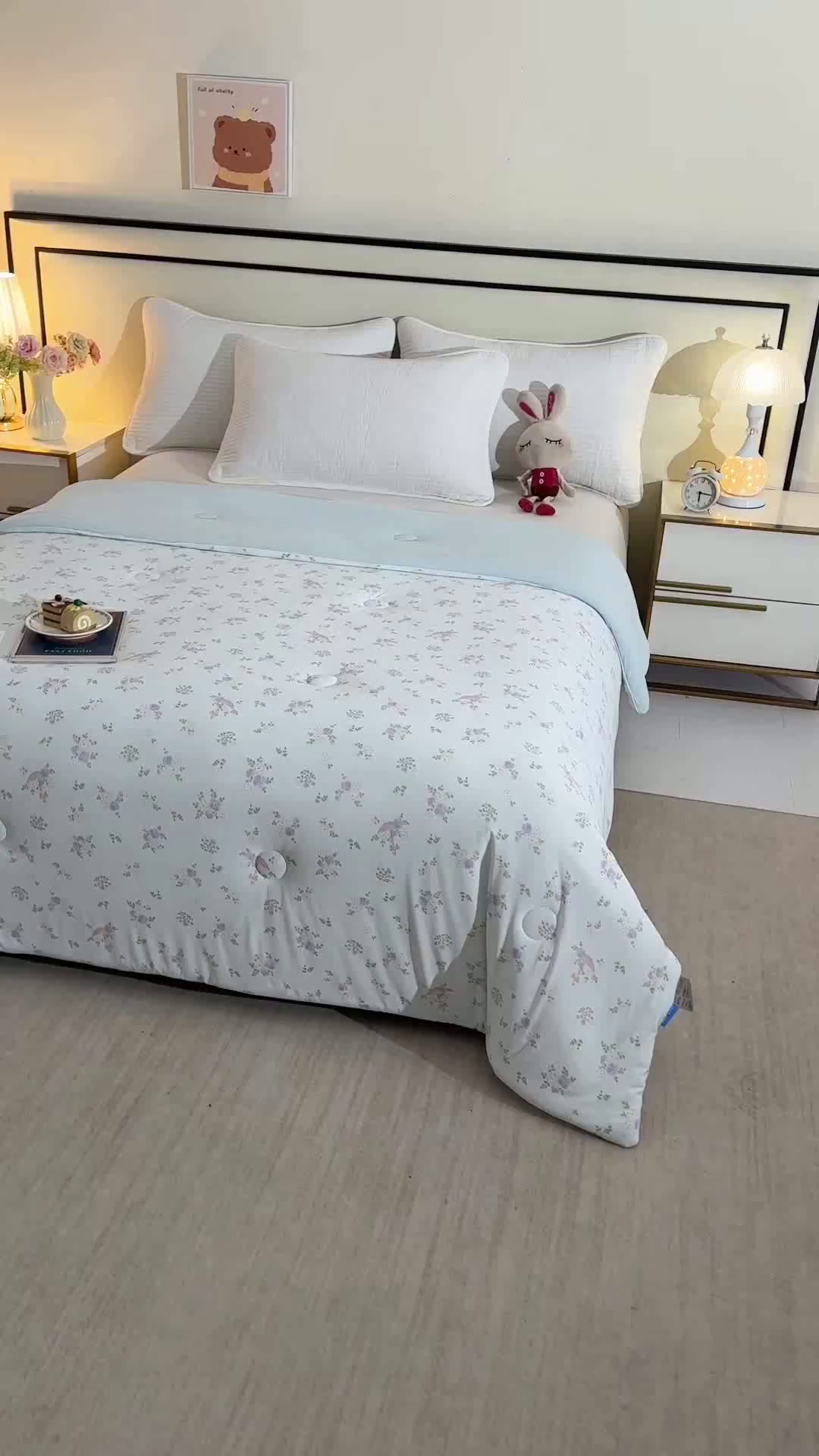 91家纺网 家纺一手货源 找家纺 诗雅纺织 2026新款仿锦氨针织凉感丝夏被 花夕