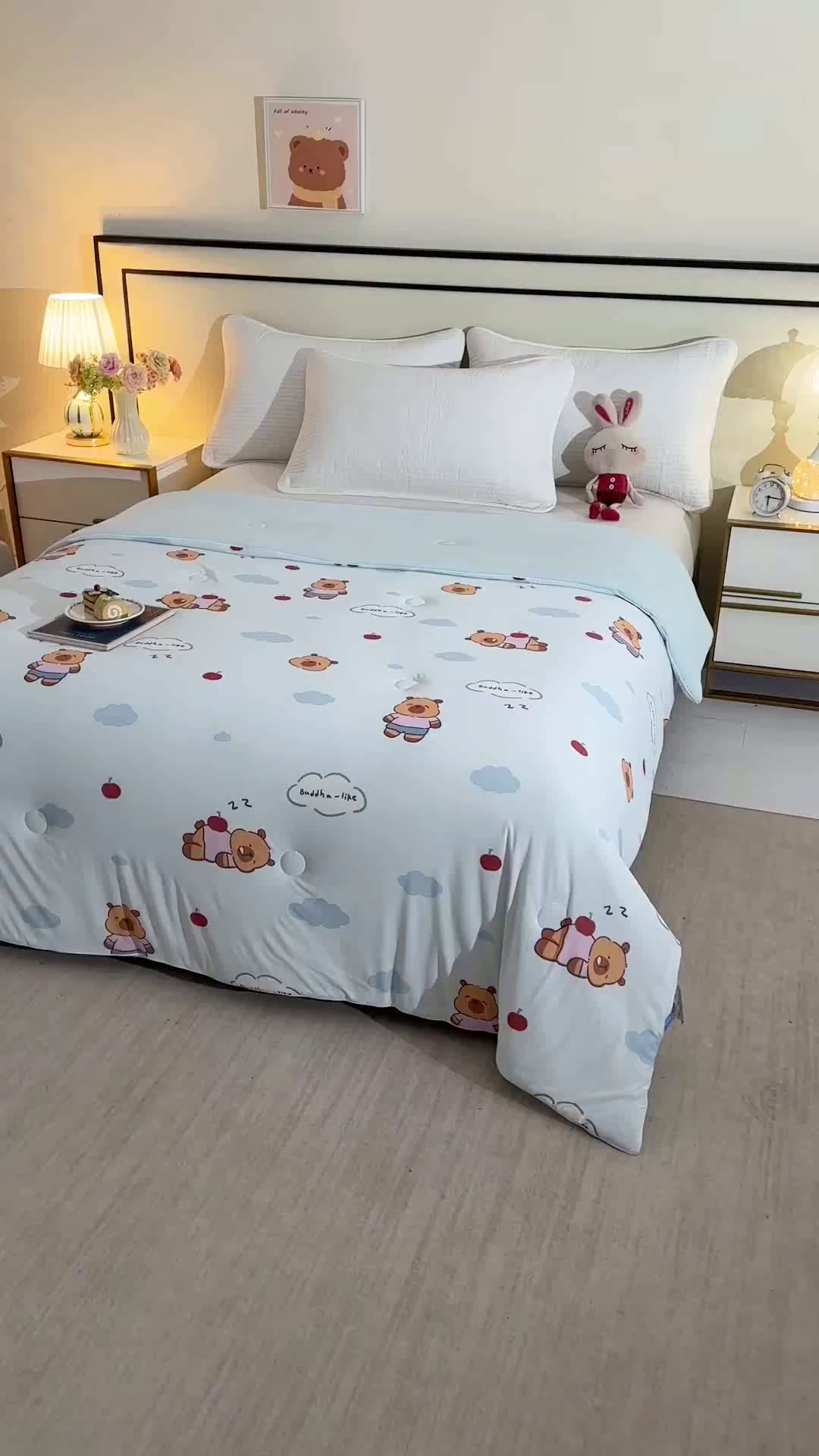 91家纺网 家纺一手货源 找家纺 诗雅纺织 2026新款仿锦氨针织凉感丝夏被 卡皮巴拉