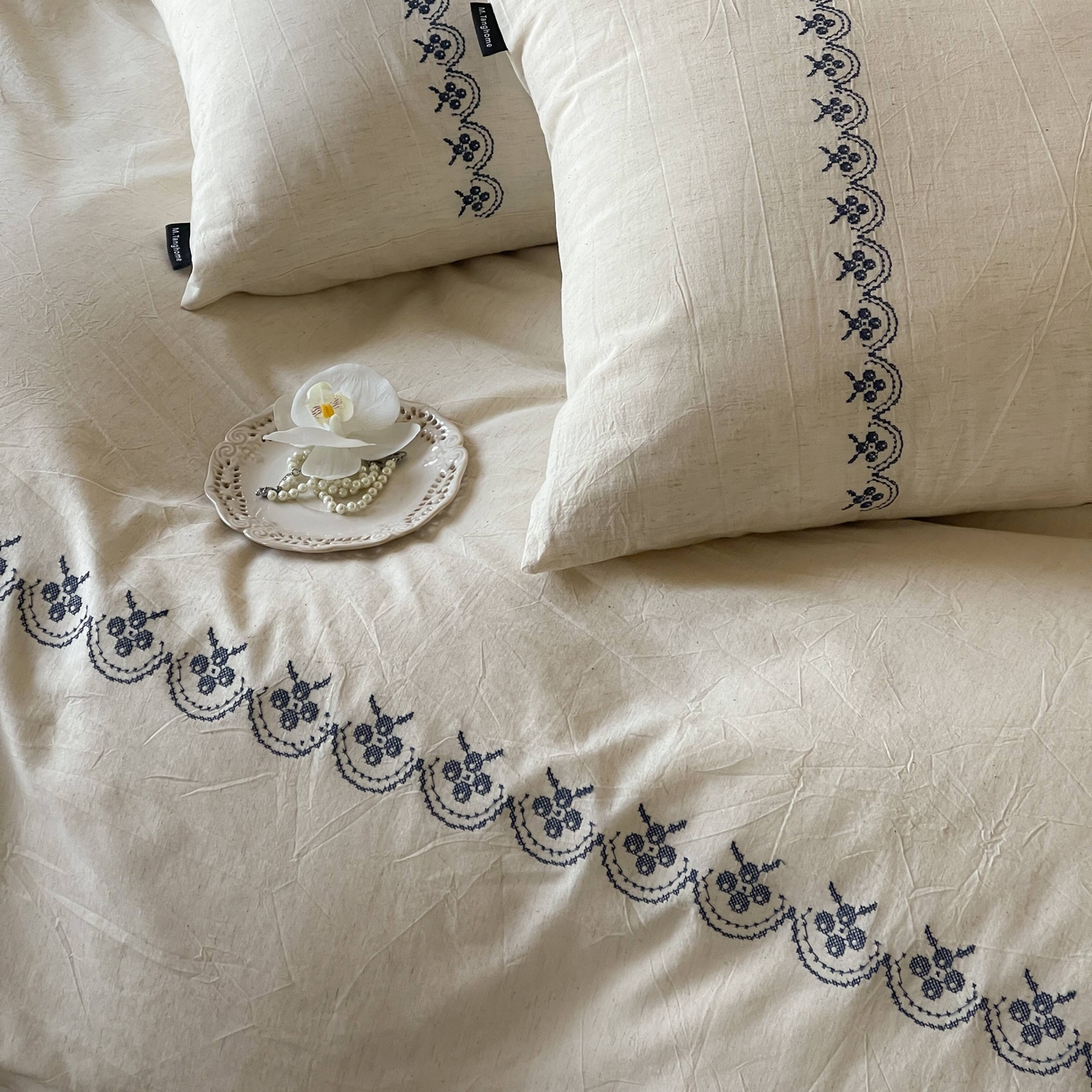 91家纺网 家纺一手货源 找家纺 （总）觅糖家纺 2026春夏新款非遗手法十字绣天然棉麻系列四件套