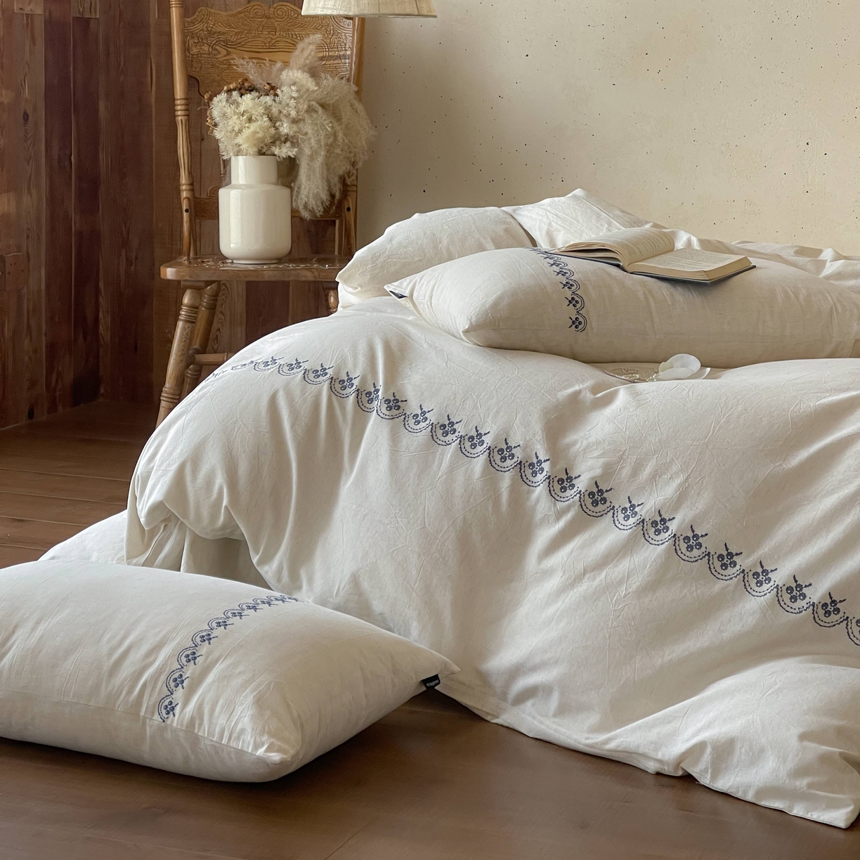 91家纺网 家纺一手货源 找家纺 （总）觅糖家纺 2026春夏新款非遗手法十字绣天然棉麻系列四件套