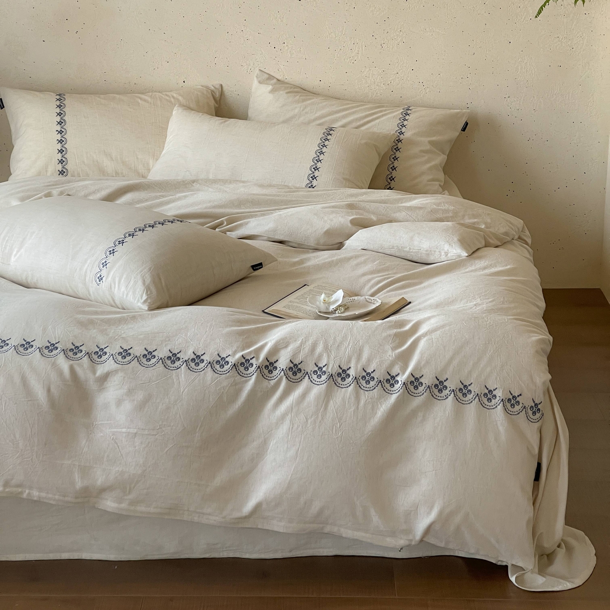 91家纺网 家纺一手货源 找家纺 （总）觅糖家纺 2026春夏新款非遗手法十字绣天然棉麻系列四件套