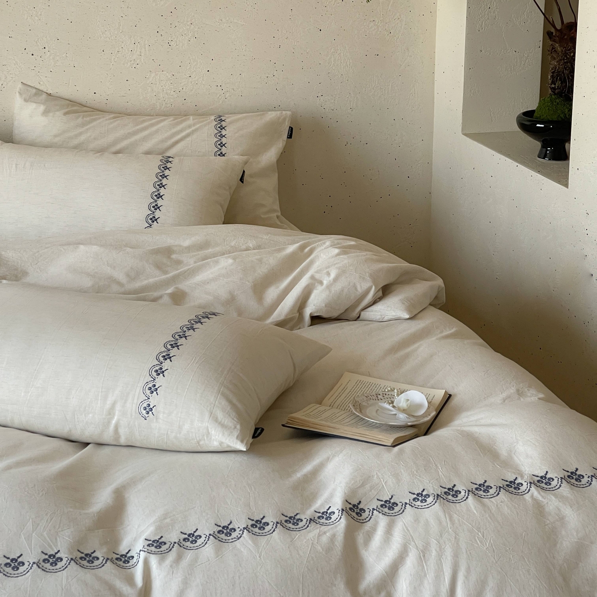 91家纺网 家纺一手货源 找家纺 （总）觅糖家纺 2026春夏新款非遗手法十字绣天然棉麻系列四件套