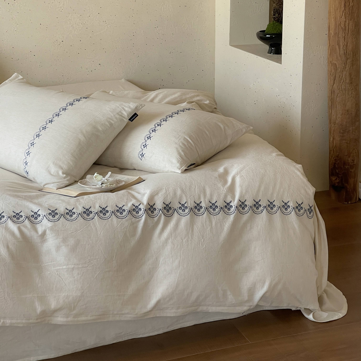 91家纺网 家纺一手货源 找家纺 （总）觅糖家纺 2026春夏新款非遗手法十字绣天然棉麻系列四件套