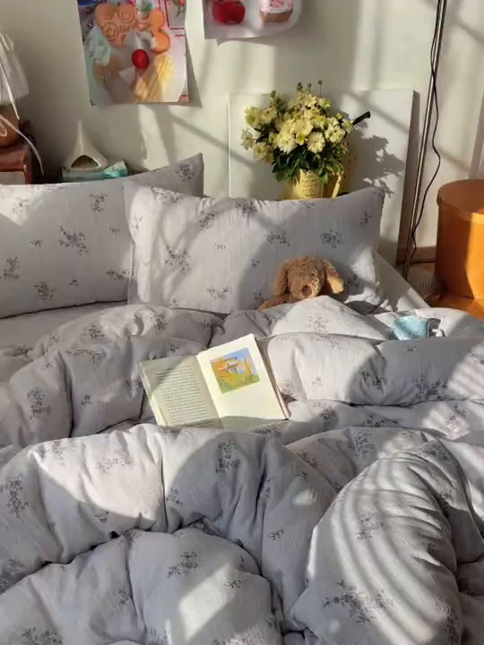 91家纺网 家纺一手货源 找家纺 凯洛奇 2026新款色织麻水洗提花四件套-提供买家秀 灰雾花栖