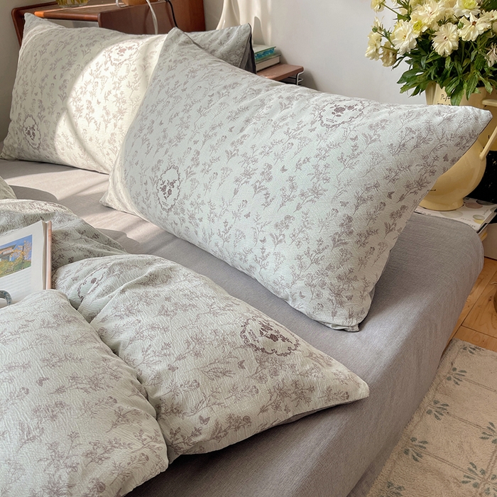 91家纺网 家纺一手货源 找家纺 凯洛奇 2026新款色织麻水洗提花四件套-提供买家秀 杏青花谣