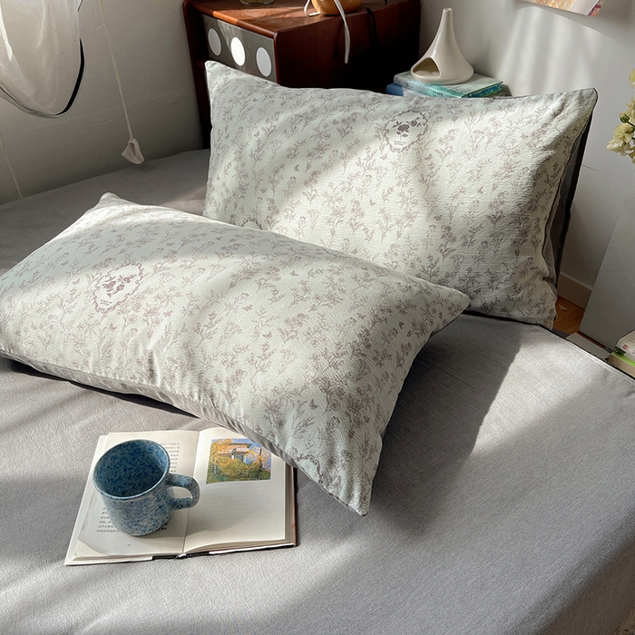 91家纺网 家纺一手货源 找家纺 凯洛奇 2026新款色织麻水洗提花四件套-提供买家秀 杏青花谣