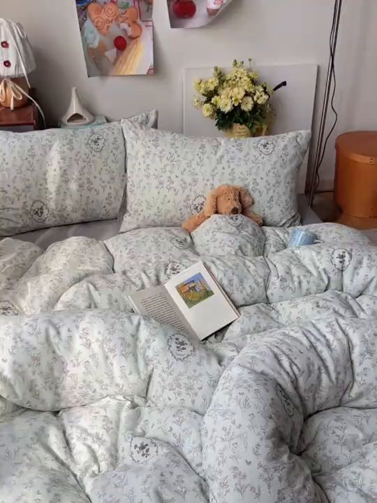 91家纺网 家纺一手货源 找家纺 凯洛奇 2026新款色织麻水洗提花四件套-提供买家秀 杏青花谣